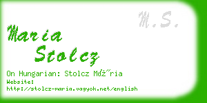 maria stolcz business card